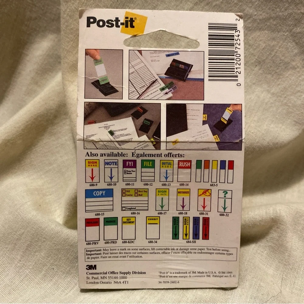 NEW Vintage Post-it 684-SH Tape Flags “Sign Here” 4 Colors/120 Flags